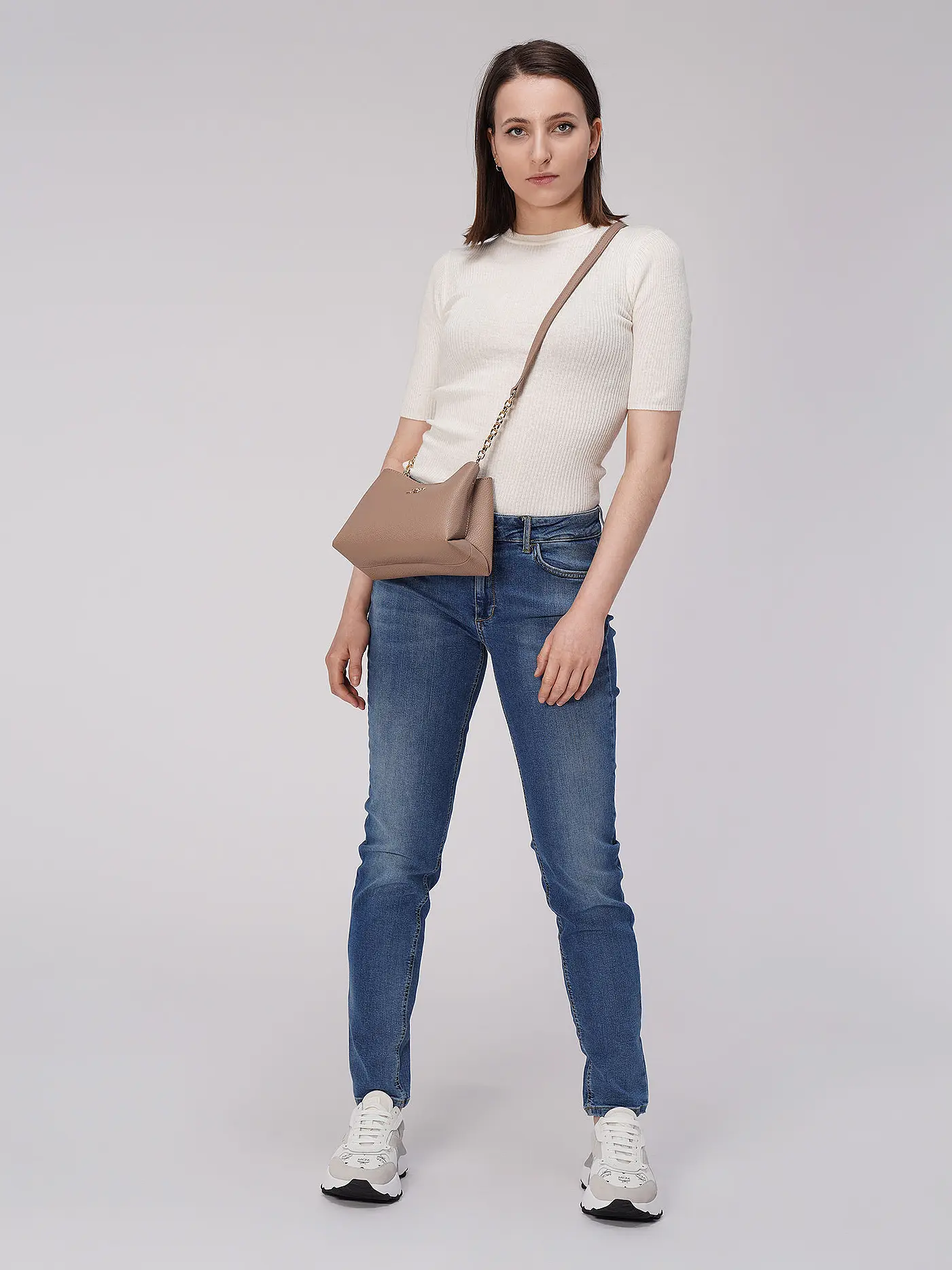 TOMMY HILFIGER | Mini Bag TH EMBLEM CROSSOVER | beige